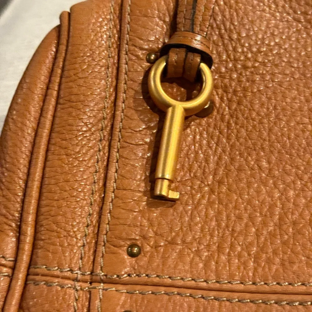 Chloe Tan Satchel Bag with Gold Accents - Picture 7 of 15
